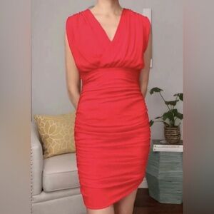 Alice + Olivia Nanette Sleeveless Ruched Red Mini Dress Size Small